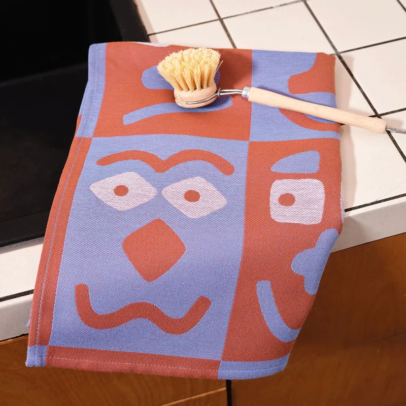 Küchentuch „Making Face Blue/Brown“ | Künstlerisches Design | WRAP