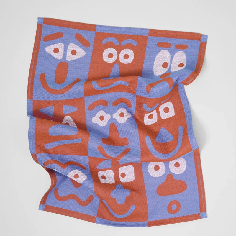 Küchentuch „Making Face Blue/Brown“ | Künstlerisches Design | WRAP