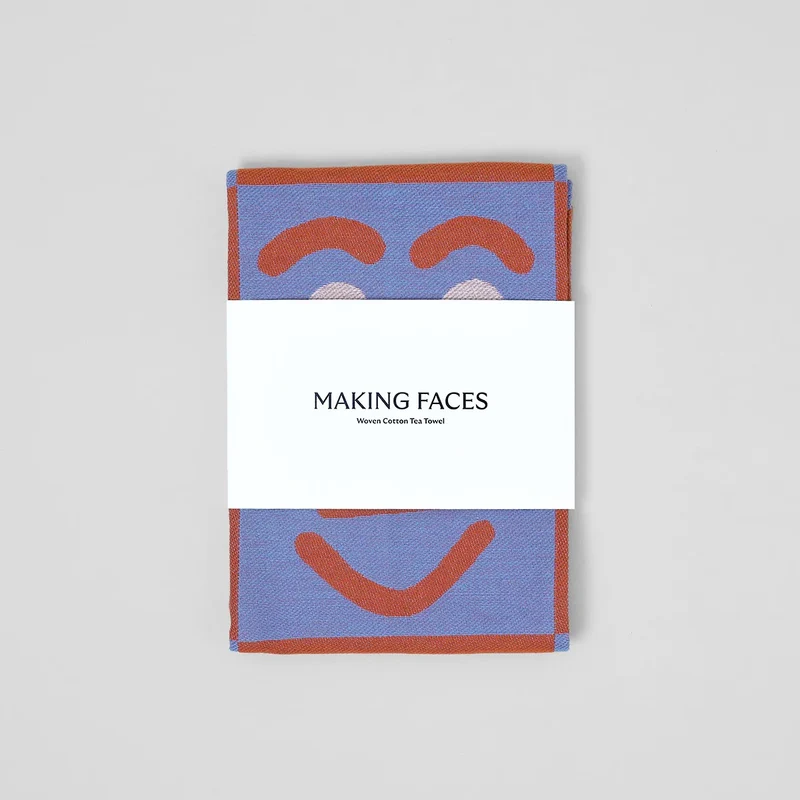 Küchentuch „Making Face Blue/Brown“ | Künstlerisches Design | WRAP