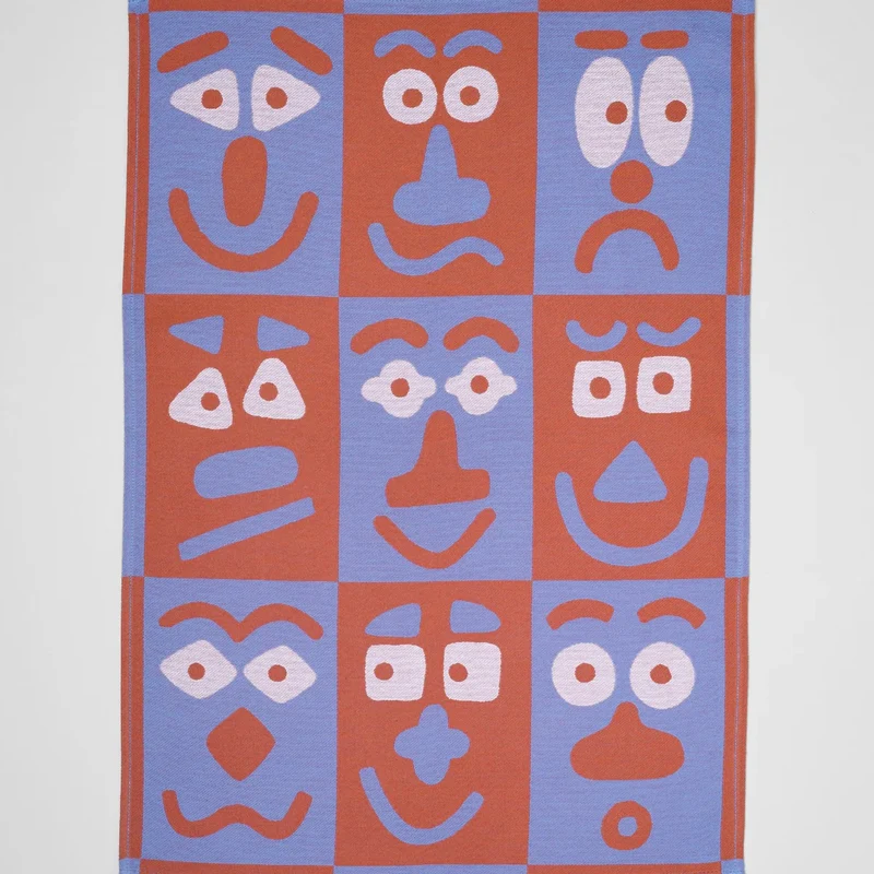 Küchentuch „Making Face Blue/Brown“ | Künstlerisches Design | WRAP