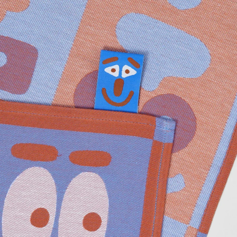 Küchentuch „Making Face Blue/Brown“ | Künstlerisches Design | WRAP