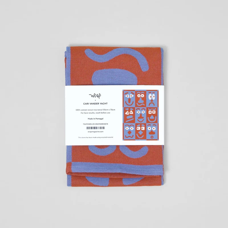 Küchentuch „Making Face Blue/Brown“ | Künstlerisches Design | WRAP