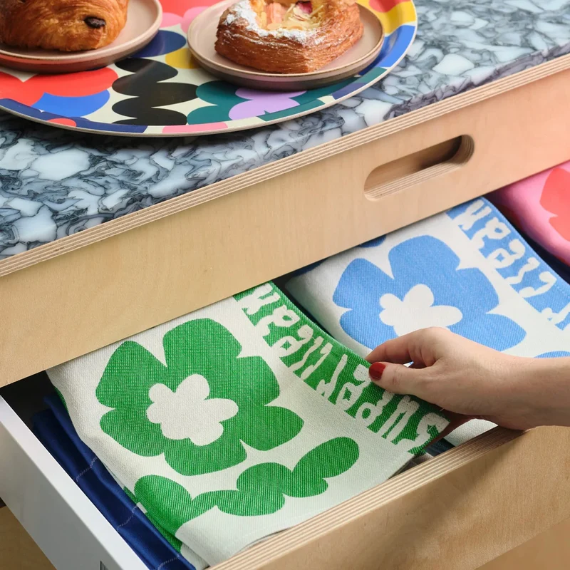 Küchentuch „Super Clean Flowers Green/Natural“ | Moderne Küche | WRAP