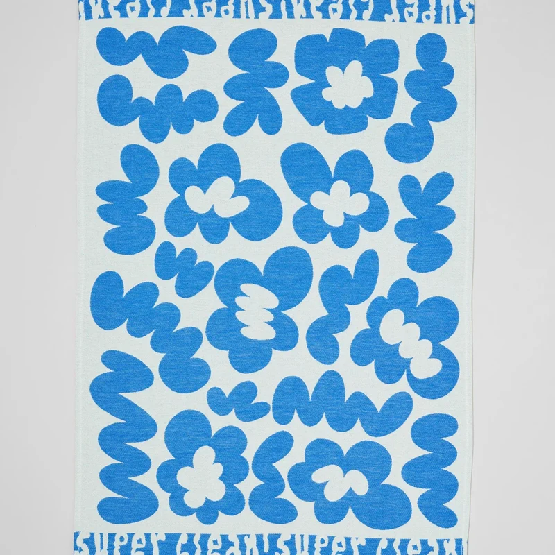 Küchentuch „Super Clean Flowers Blue/Natural“ | Baumwolltuch | WRAP