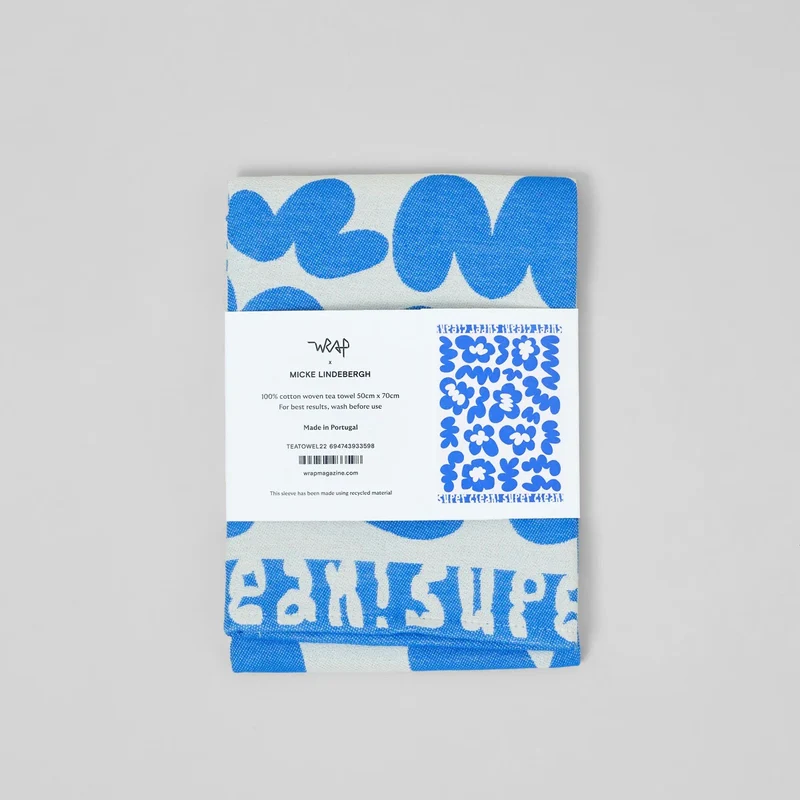 Küchentuch „Super Clean Flowers Blue/Natural“ | Baumwolltuch | WRAP