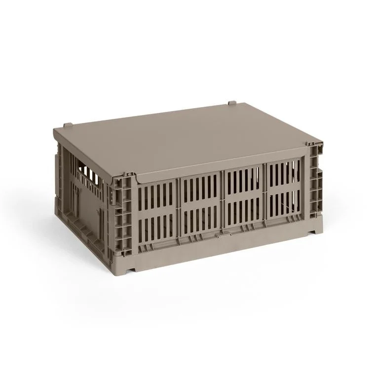 Faltbox „Colour Crate Medium Warm Grey“ | Schlicht & funktional | HAY