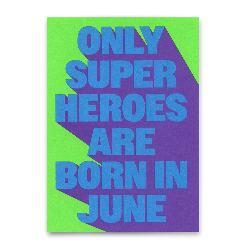 Postkarte "Superheroes June" | Coole Karte zum Geburtstag