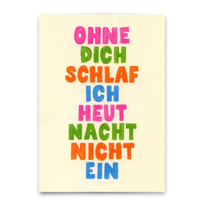 Postkarte "Ohne dich" | Besondere Karte für Verliebte