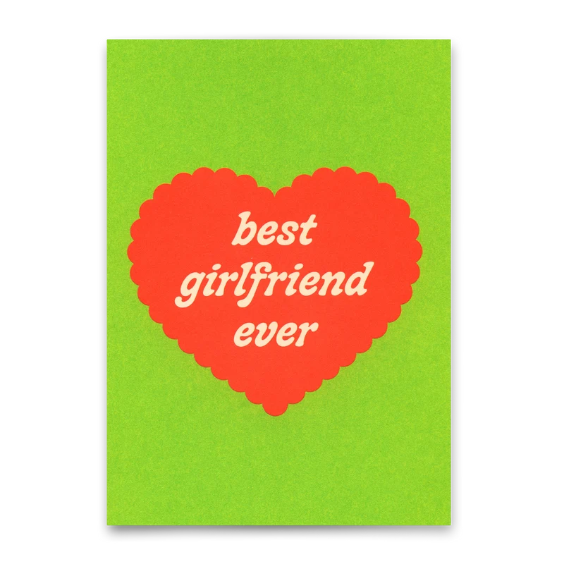 Postkarte "Best Girlfriend ever No. 2" | Coole Karte für Verliebte