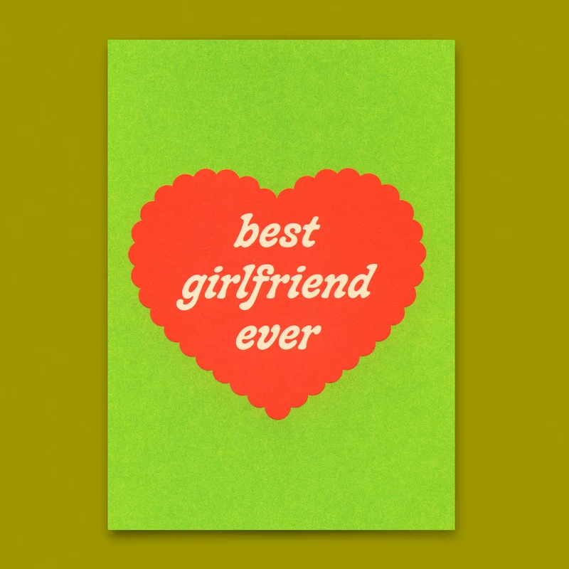 Postkarte "Best Girlfriend ever No. 2" | Coole Karte für Verliebte