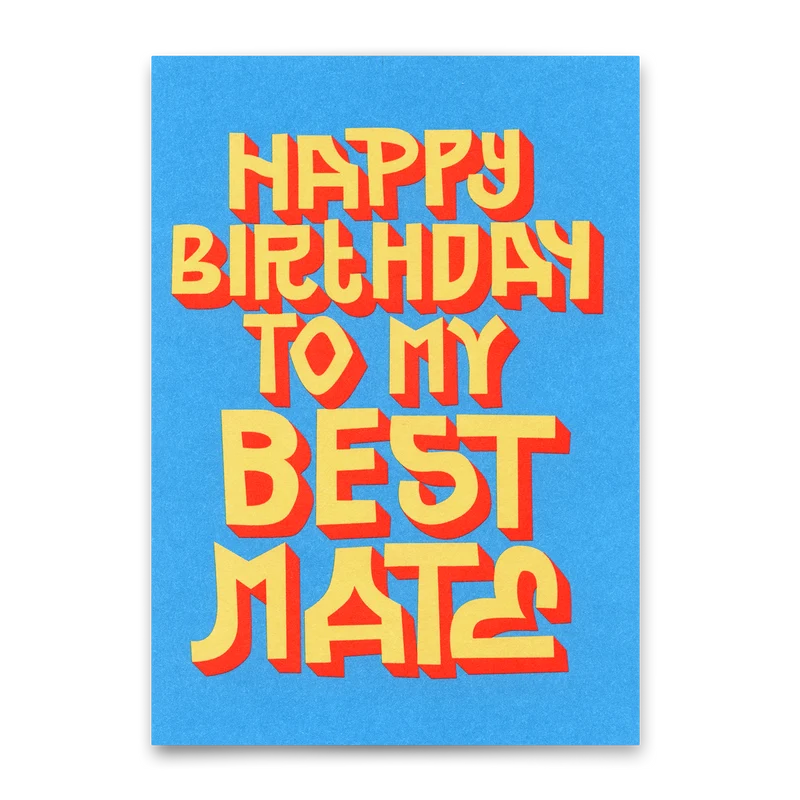 Postkarte "Happy Birthday Best Mate" | Coole Karte zum Geburtstag