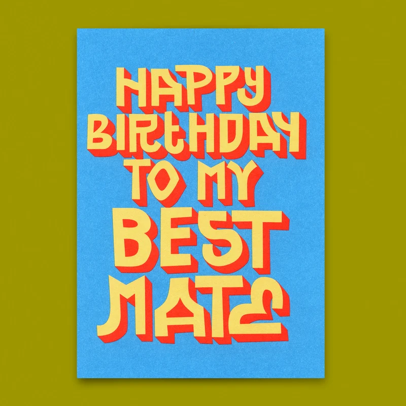Postkarte "Happy Birthday Best Mate" | Coole Karte zum Geburtstag
