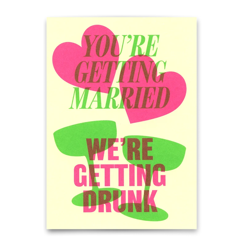 Postkarte "Married & Drunk" | Lustige Karte zur Hochzeit