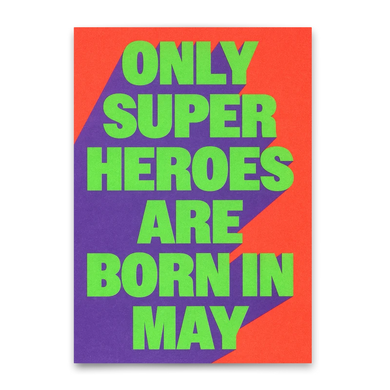 Postkarte "Superheroes May" | Coole Karte zum Geburtstag