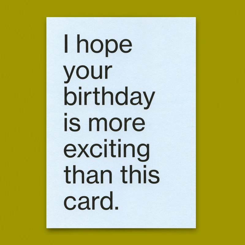Postkarte "More exciting birthday" | Lustige Karte zum Geburtstag
