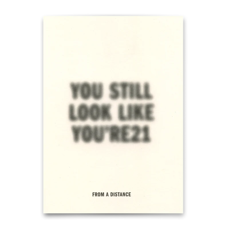 Postkarte "From a Distance Blurred" | Lustige Karte zum Geburtstag