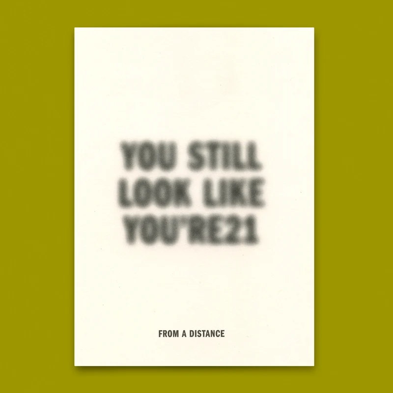 Postkarte "From a Distance Blurred" | Lustige Karte zum Geburtstag
