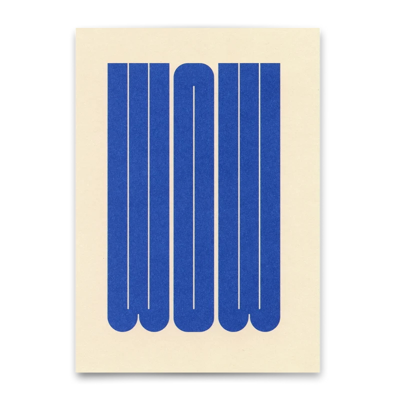 Postkarte "Wow Blue" | Coole Karte für jeden Anlass