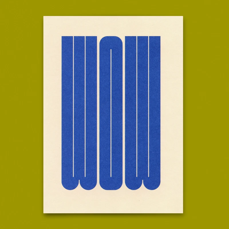 Postkarte "Wow Blue" | Coole Karte für jeden Anlass
