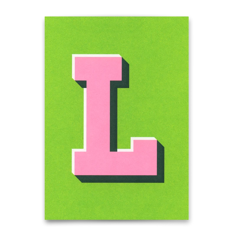 Monogrammkarte "L" | Coole Buchstaben Postkarte