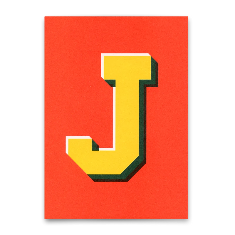 Monogrammkarte "J" | Coole Buchstaben Postkarte