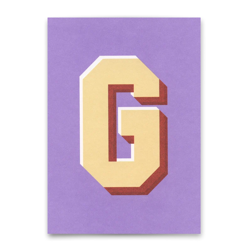 Monogrammkarte "G" | Coole Buchstaben Postkarte