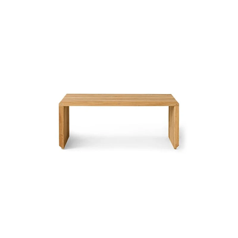 HKliving Sitzbank 'Slatted Bench' – Moderne Teakholz Bank
