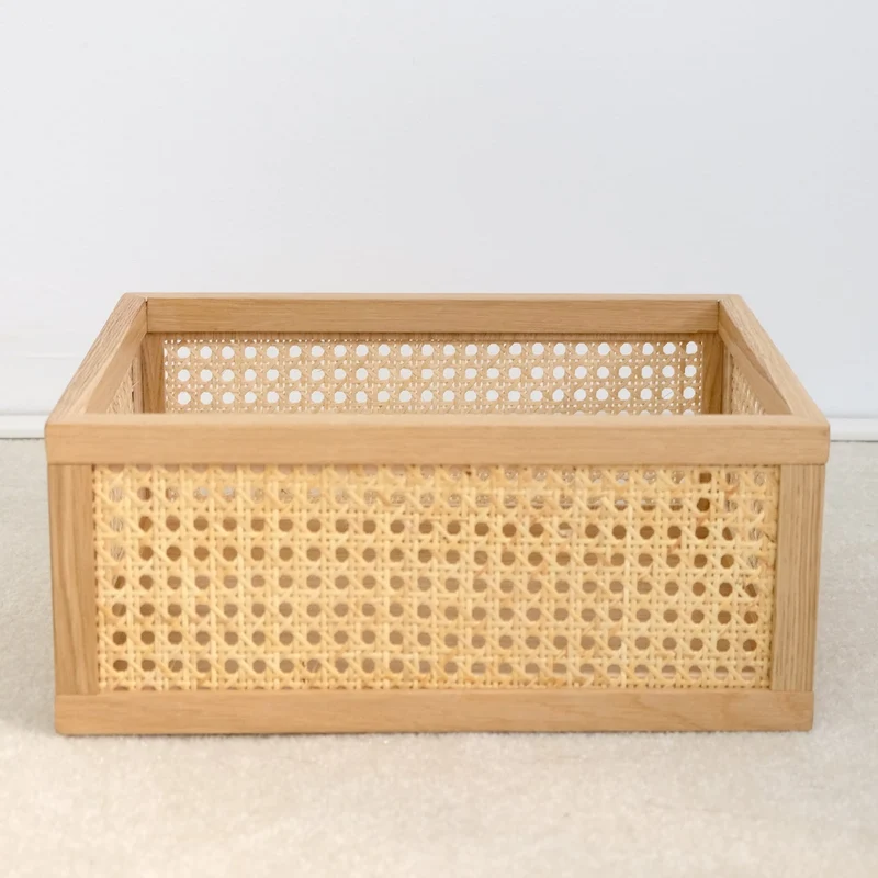 Aufbewahrungsbox Cane Medium - Box aus Rattan und Eiche