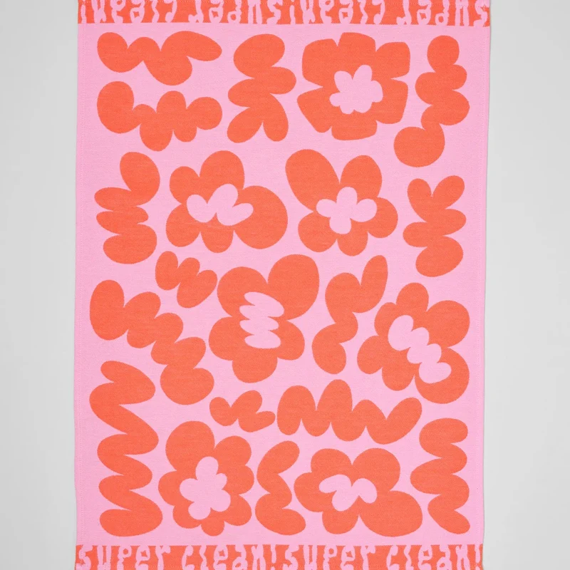 Küchentuch „Super Clean Flowers Pink/Warm Red“ | Florales Design | WRAP