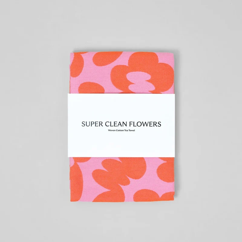 Küchentuch „Super Clean Flowers Pink/Warm Red“ | Florales Design | WRAP