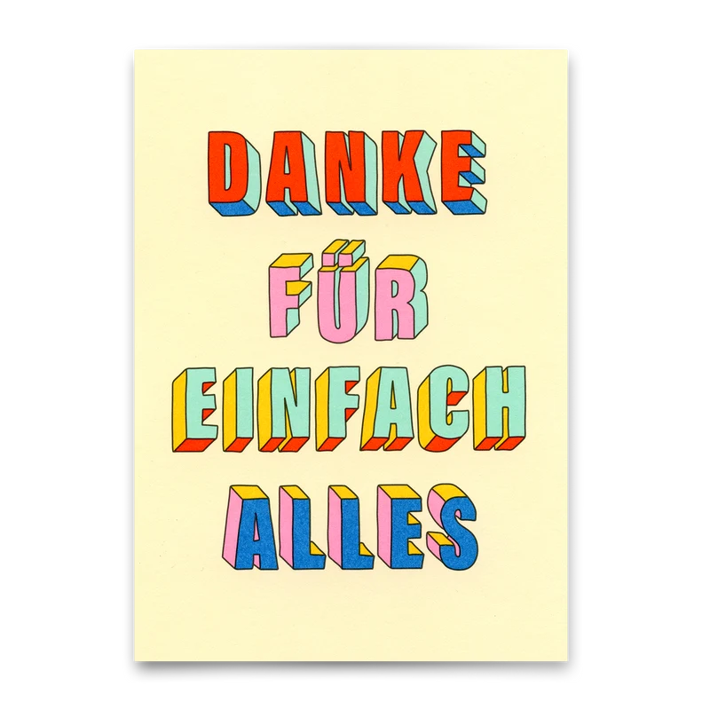 Postkarte "Danke für einfach alles" | Besondere Karte zum Dankesagen
