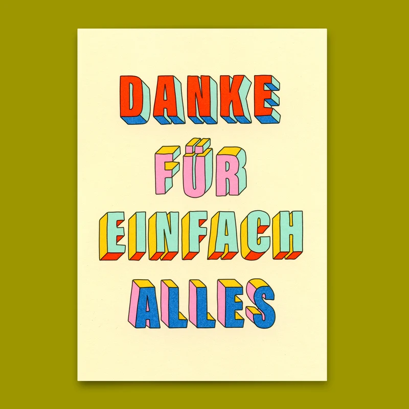 Postkarte "Danke für einfach alles" | Besondere Karte zum Dankesagen