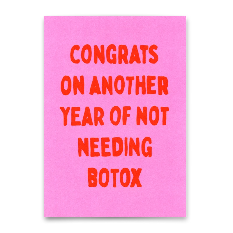 Postkarte "Congrats, not needing botox" | Lustige Karte zum Geburtstag