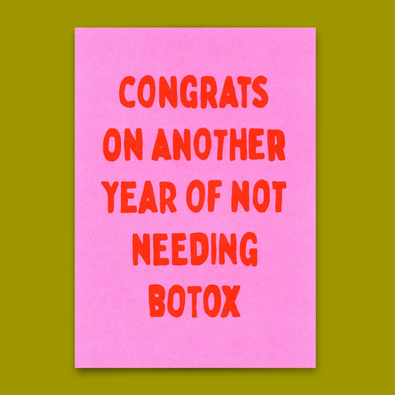 Postkarte "Congrats, not needing botox" | Lustige Karte zum Geburtstag