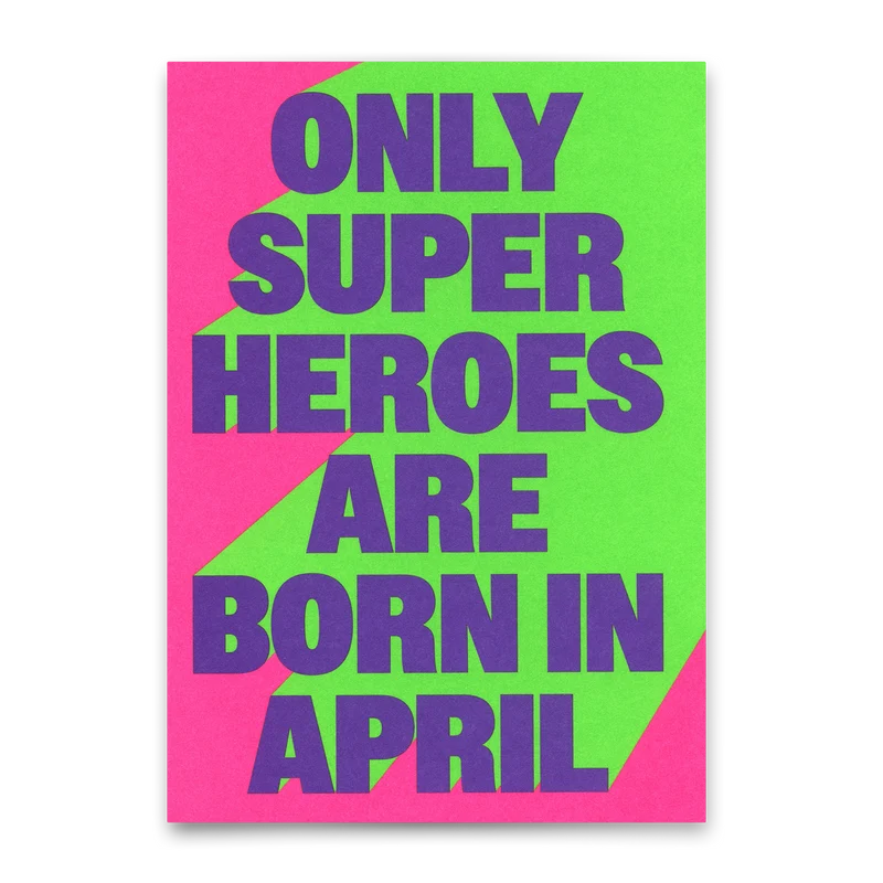 Postkarte "Superheroes April" | Coole Karte zum Geburtstag