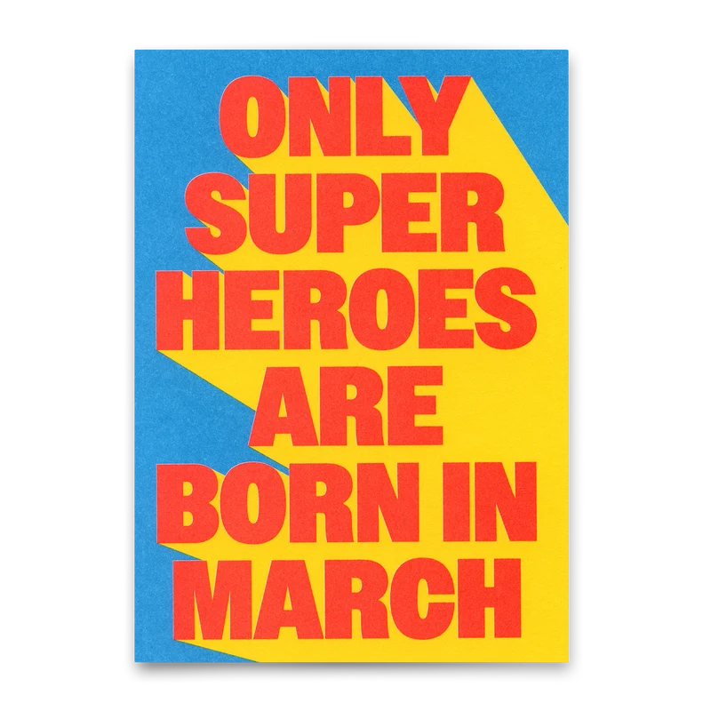 Postkarte "Superheroes March" | Coole Karte zum Geburtstag