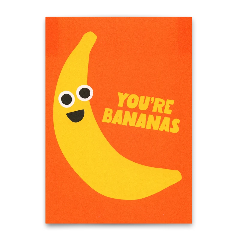 Postkarte "You're Bananas" | Lustige Karte mit Spruch