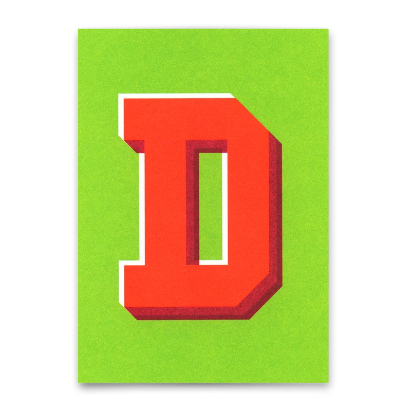 Monogrammkarte "D" | Coole Buchstaben Postkarte