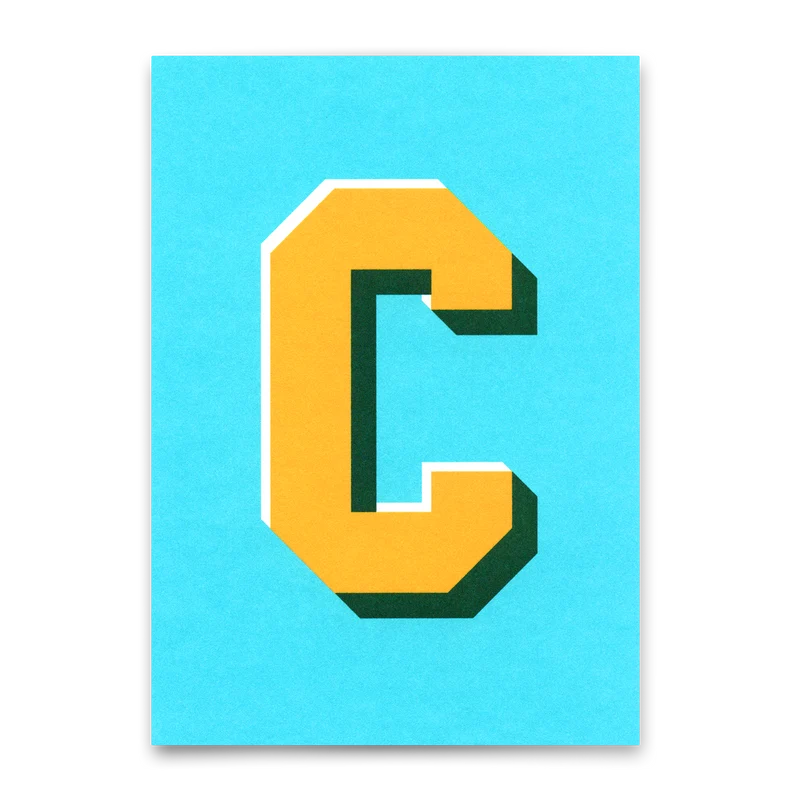 Monogrammkarte "C" | Coole Buchstaben Postkarte