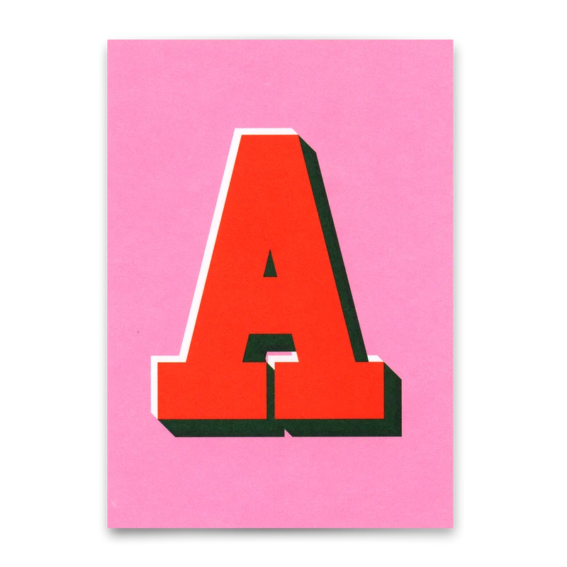 Monogrammkarte "A" | Coole Buchstaben Postkarte