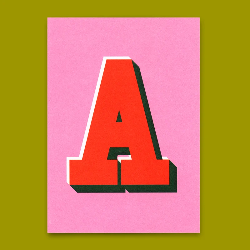 Monogrammkarte "A" | Coole Buchstaben Postkarte