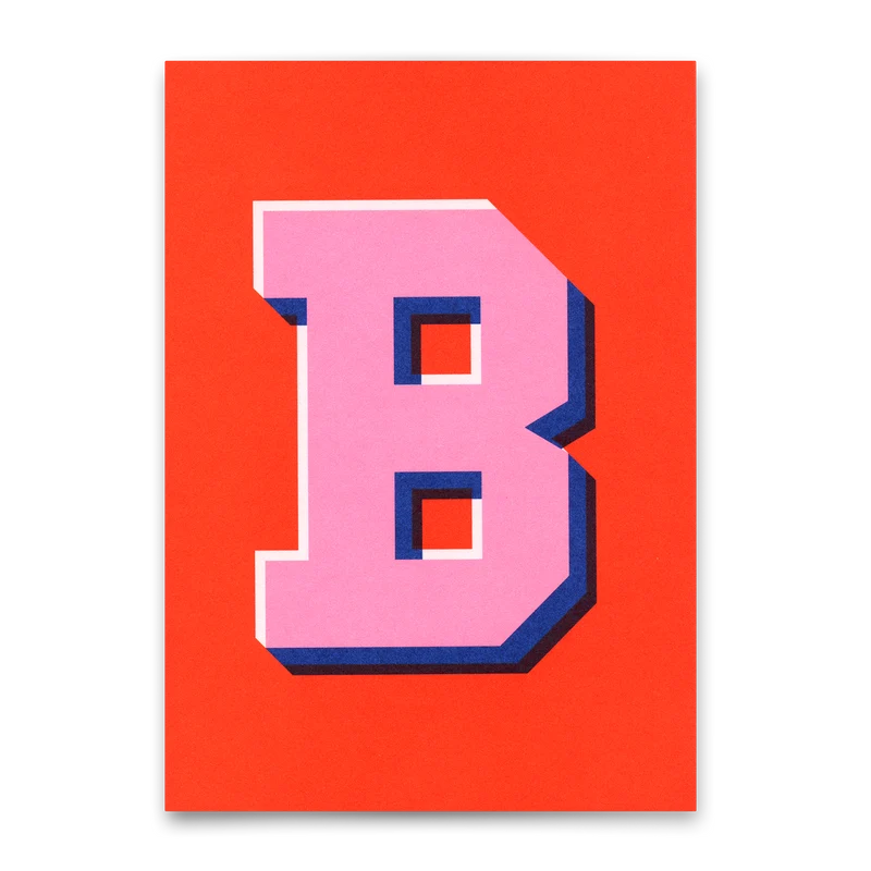 Monogrammkarte "B" | Coole Buchstaben Postkarte