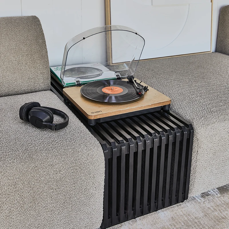 Slatted Bench Moderne Bank Holz schwarz - HKliving