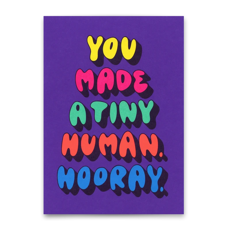 Postkarte "You made a tiny human" | Besondere Karte zur Geburt