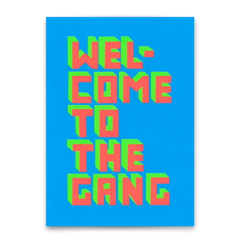 Postkarte "Welcome to the gang" | Lustige Karte zur Geburt