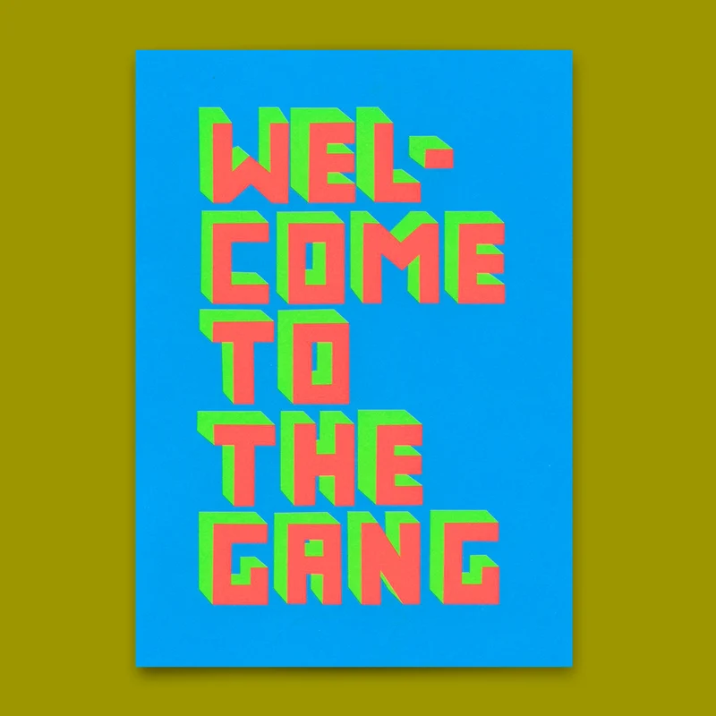 Postkarte "Welcome to the gang" | Lustige Karte zur Geburt