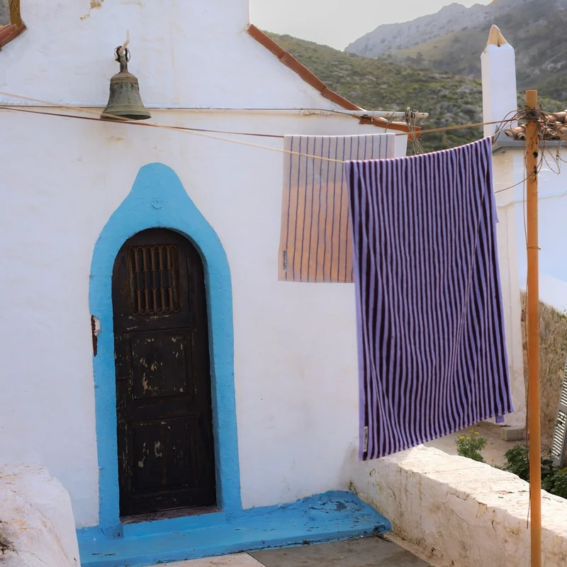 Badelaken „Naram Wine & Lavender Blue“ | 100 × 150 cm | Bongusta
