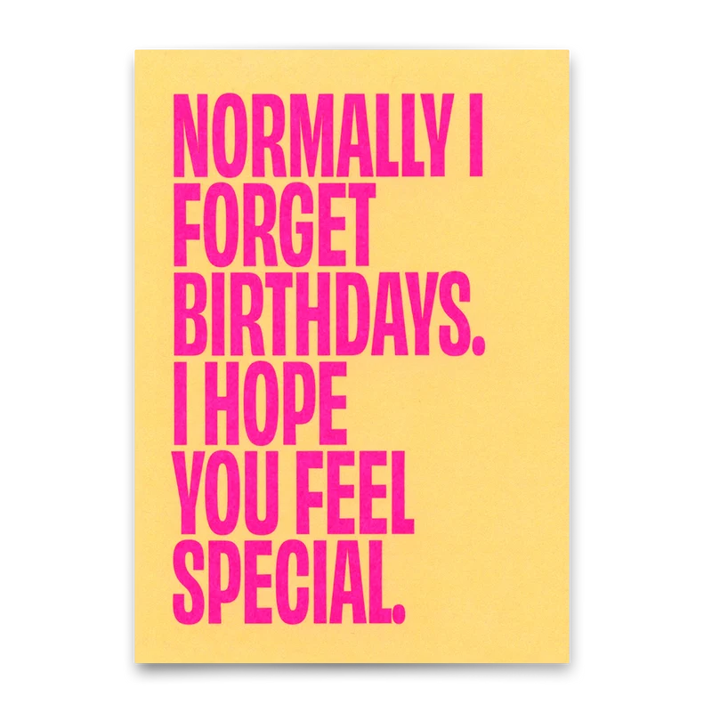 Postkarte "Normally I forget birthdays" | Lustige Karte zum Geburtstag
