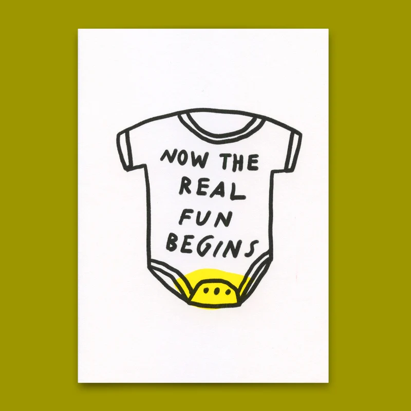 Postkarte "The real fun" | Lustige Karte zum Geburtstag