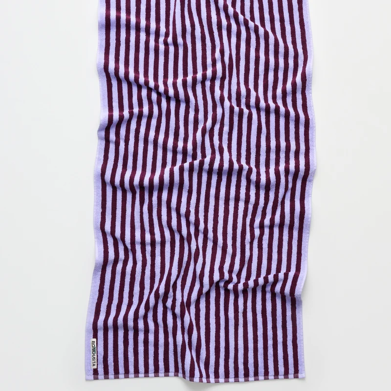Badetuch „Naram Wine & Lavender Blue“ | 70 × 140 cm | Bongusta